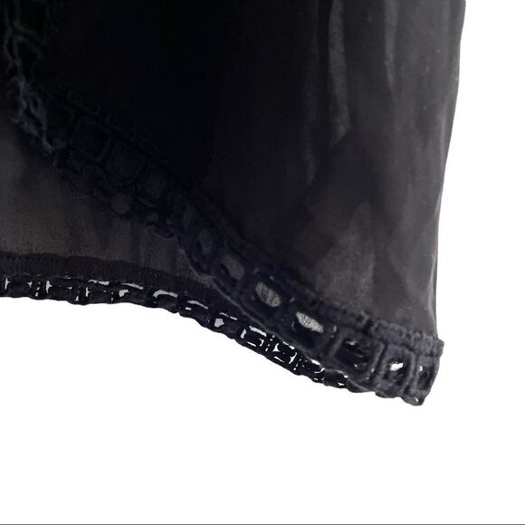 RORY BECA Sheer Oversized Kimono Wrap Cardigan Blouse Black S - Picture 5 of 6